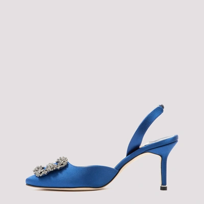 Shop Manolo Blahnik Hangisli Slingback Pumps Shoes In Blue