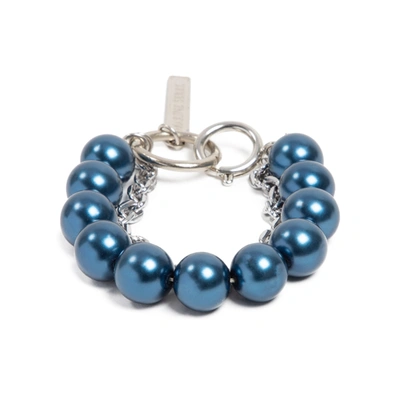 Shop Marine Serre Hybrid Beaded Bracelet In Blue