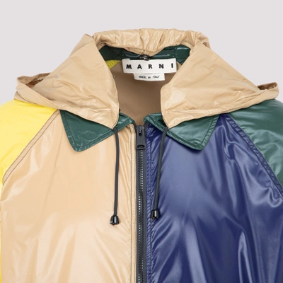 Shop Marni Nylon Shirt Jacket Coat In Multicolour