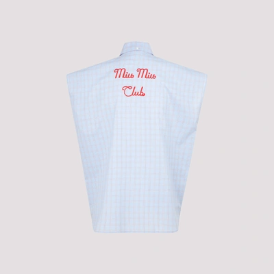 Shop Miu Miu Zephir Logo Shirt In Blue