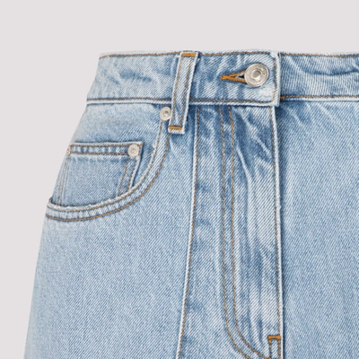 Shop Msgm Cotton Denim Pants Jeans In Blue
