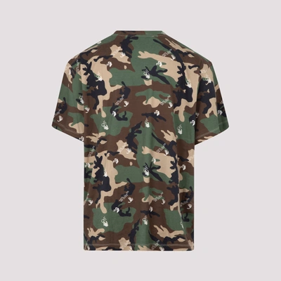 Shop Off-white Cotton Printed T-shirt Tshirt In Green