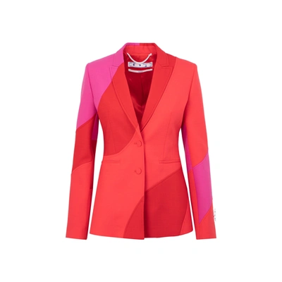 Shop Off-white Single Breasted Jacket In Red