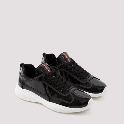 Shop Prada America's Cup Sneakers Shoes In Black