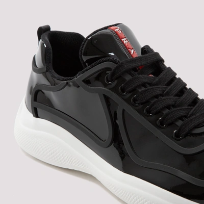 Shop Prada America's Cup Sneakers Shoes In Black