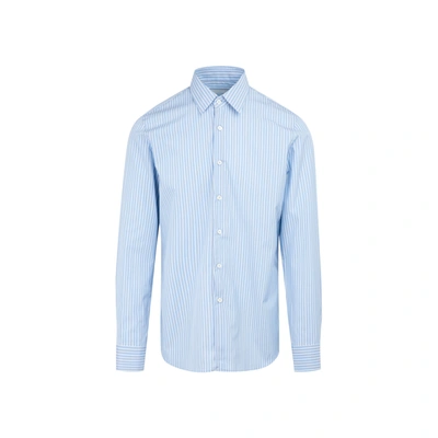 Shop Prada Cotton Shirt In Blue