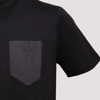 Shop Prada Cotton T-shirt Tshirt In Black