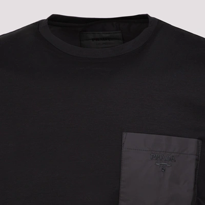 Shop Prada Cotton T-shirt Tshirt In Black