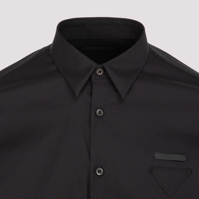 Shop Prada Cotton Shirt In Black
