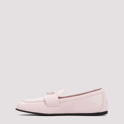 Shop Prada Leather Loafers Shoes In Nude &amp; Neutrals