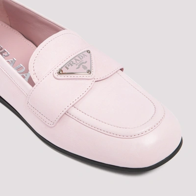 Shop Prada Leather Loafers Shoes In Nude &amp; Neutrals