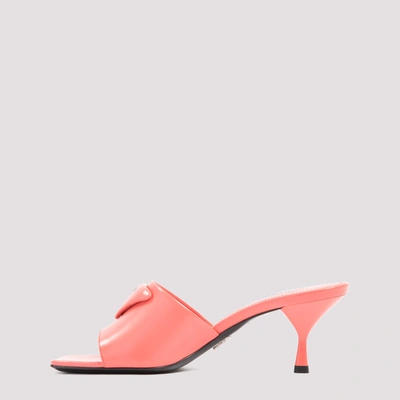 Shop Prada Leather Sandals Shoes In Pink &amp; Purple