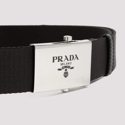 Shop Prada Nylon Tape Belt In Black
