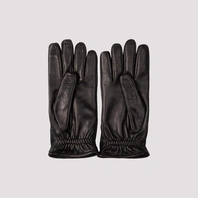 Shop Prada Re-nylon And Leather Gloves In Black