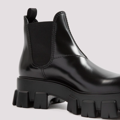 Shop Prada Monolith Leather Shoes In Black