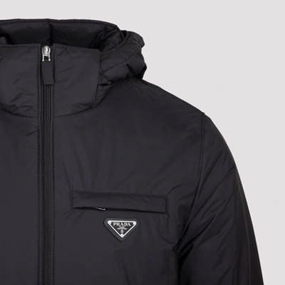 Shop Prada Re-nylon Downjacket Wintercoat In Black