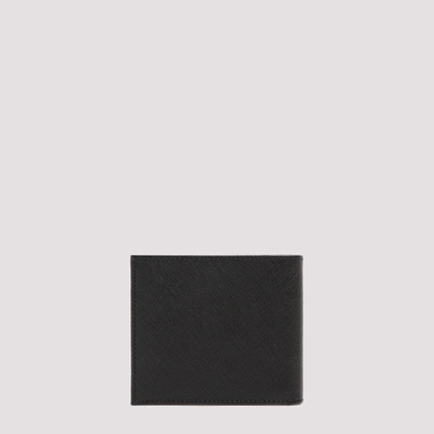 Shop Prada Saffiano Leather Wallet Smallleathergoods In Black
