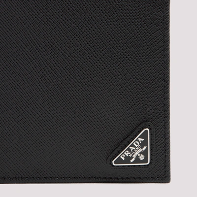 Shop Prada Saffiano Leather Wallet Smallleathergoods In Black