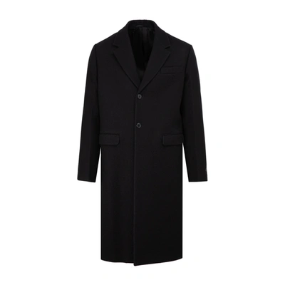 Shop Prada Wool Coat In Black