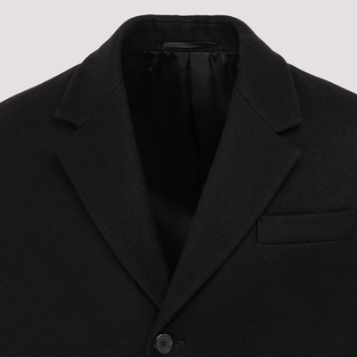 Shop Prada Wool Coat In Black
