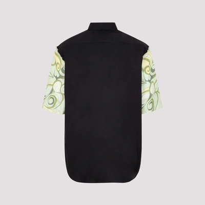 Shop Raf Simons Boxy Shirt With  Short Printed Sleeves In Black