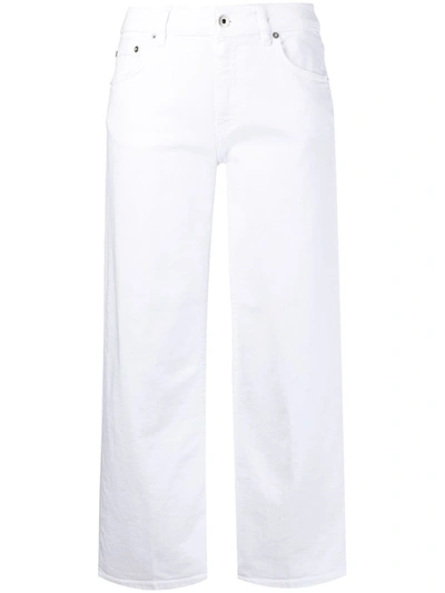 Shop Dondup Mid-rise Cropped Jeans In White