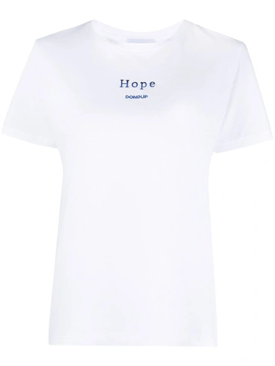 Shop Dondup Cotton Embroidered T-shirt In White