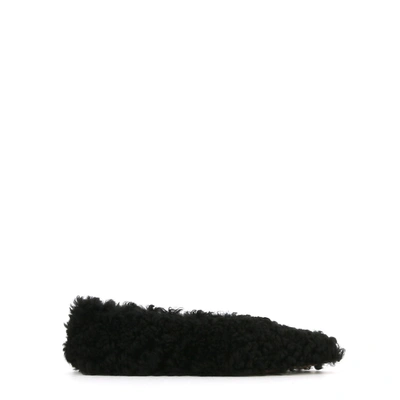 Shop Marni Lamb Fur Ballet Flat In Black