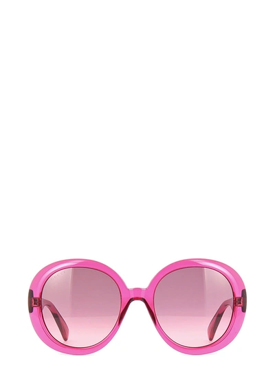 Shop Gucci Eyewear Round Frame Sunglasses In Pink