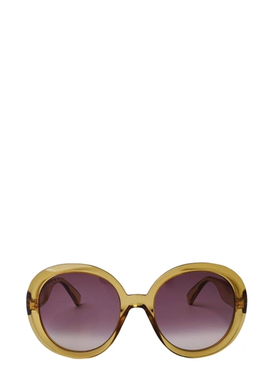 Shop Gucci Eyewear Round Frame Sunglasses In Yellow