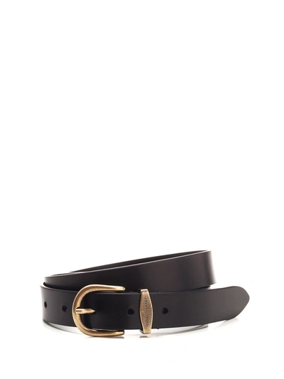 Shop Isabel Marant Logo Buckle Belt In Black