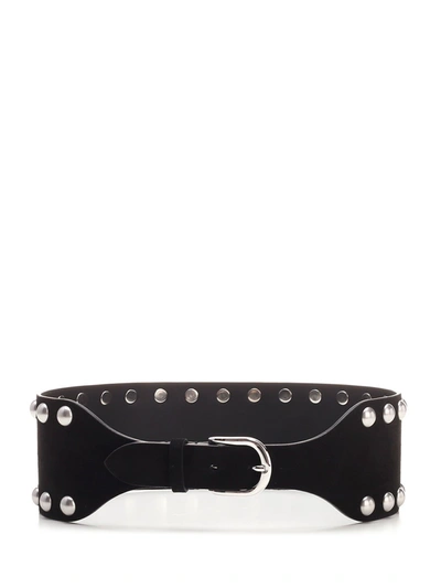 Shop Isabel Marant Studded Buckle Belt In Black