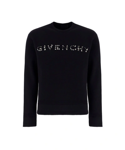 Shop Givenchy Stud Logo Detailed Sweatshirt In Black