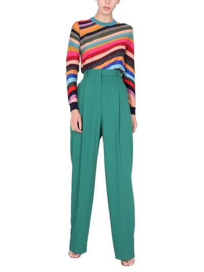 Shop Ps By Paul Smith Sweater With Multicolor Stripes In Multicolour