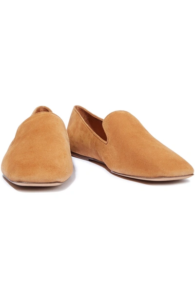 Shop Vince Clark Suede Loafers In Camel