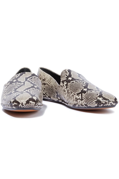 Shop Vince Paz Snake-effect Leather Loafers In Animal Print