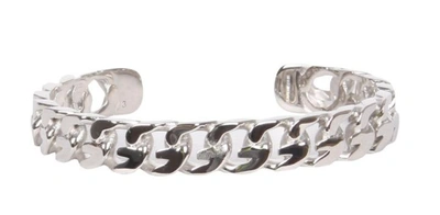 Shop Givenchy Rigid Open G Chain Bracelet In Silver