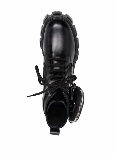Shop Prada Monolith Leather Boots In Black
