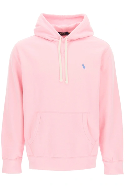 Shop Polo Ralph Lauren Classic Logo Embroidered Hoodie In Pink