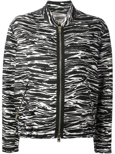 Shop Giambattista Valli Textured Stripe Bomber Jacket