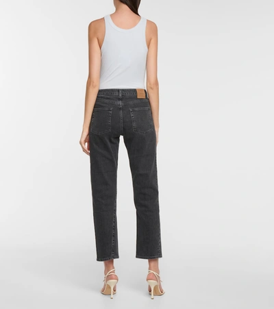 Shop Totême Mid-rise Twisted-seam Straight Jeans In Grey