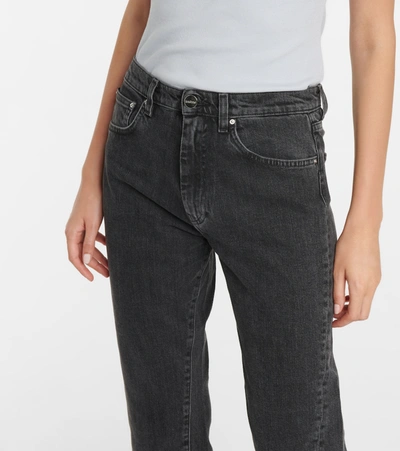 Shop Totême Mid-rise Twisted-seam Straight Jeans In Grey