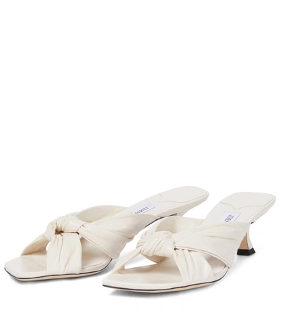 Shop Jimmy Choo Avenue 50 Leather Sandals In White