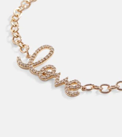 Sydney Evan Love 14kt Yellow Gold And Diamonds Chainlink Bracelet In Gold