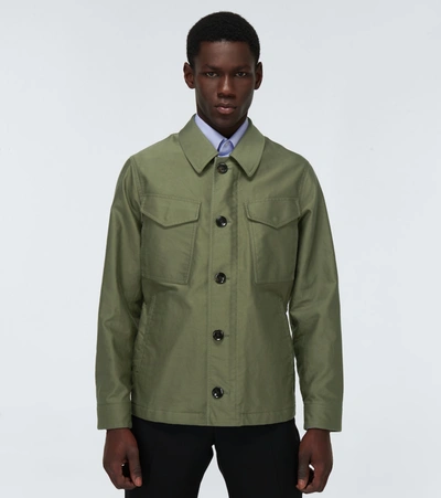 Shop Tom Ford Brushed Cotton Blouson Jacket In Green