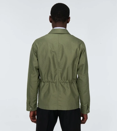 Shop Tom Ford Brushed Cotton Blouson Jacket In Green