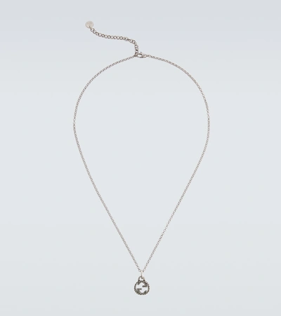 Shop Gucci Interlocking G Pendant Necklace In Silver