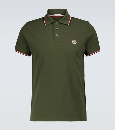 Shop Moncler Short-sleeved Polo Shirt In Green