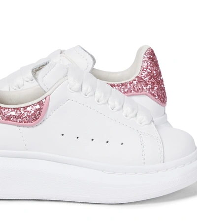 Shop Alexander Mcqueen Leather Sneakers In White