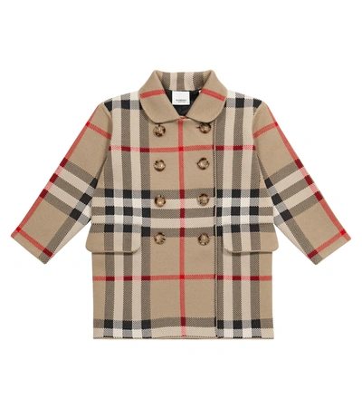 Shop Burberry Vintage Check Jacquard Coat In Beige